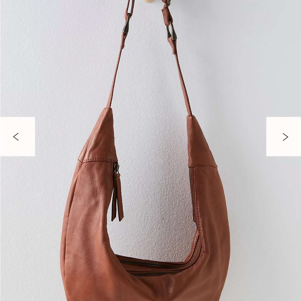 Free people idle hands sling - Brown Leather Hobo Bag